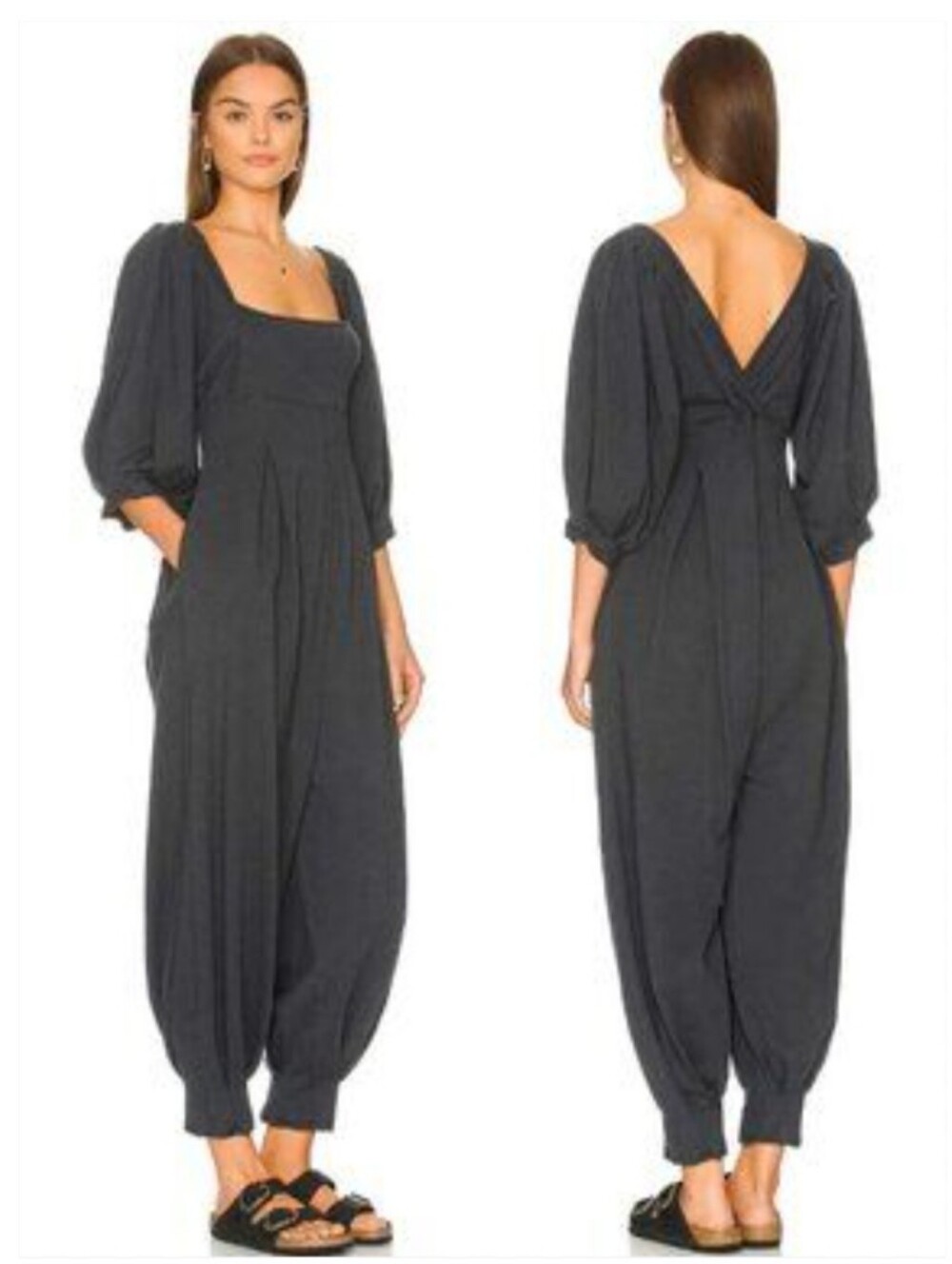 Free People Lotta Love Playsuit Romper XS Black